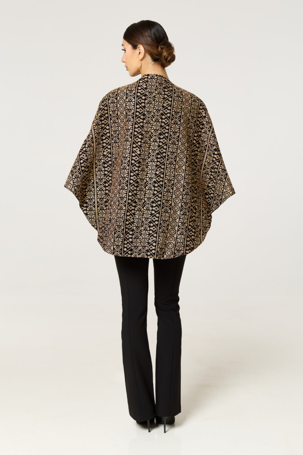 Black & Gold Tatreez Cape