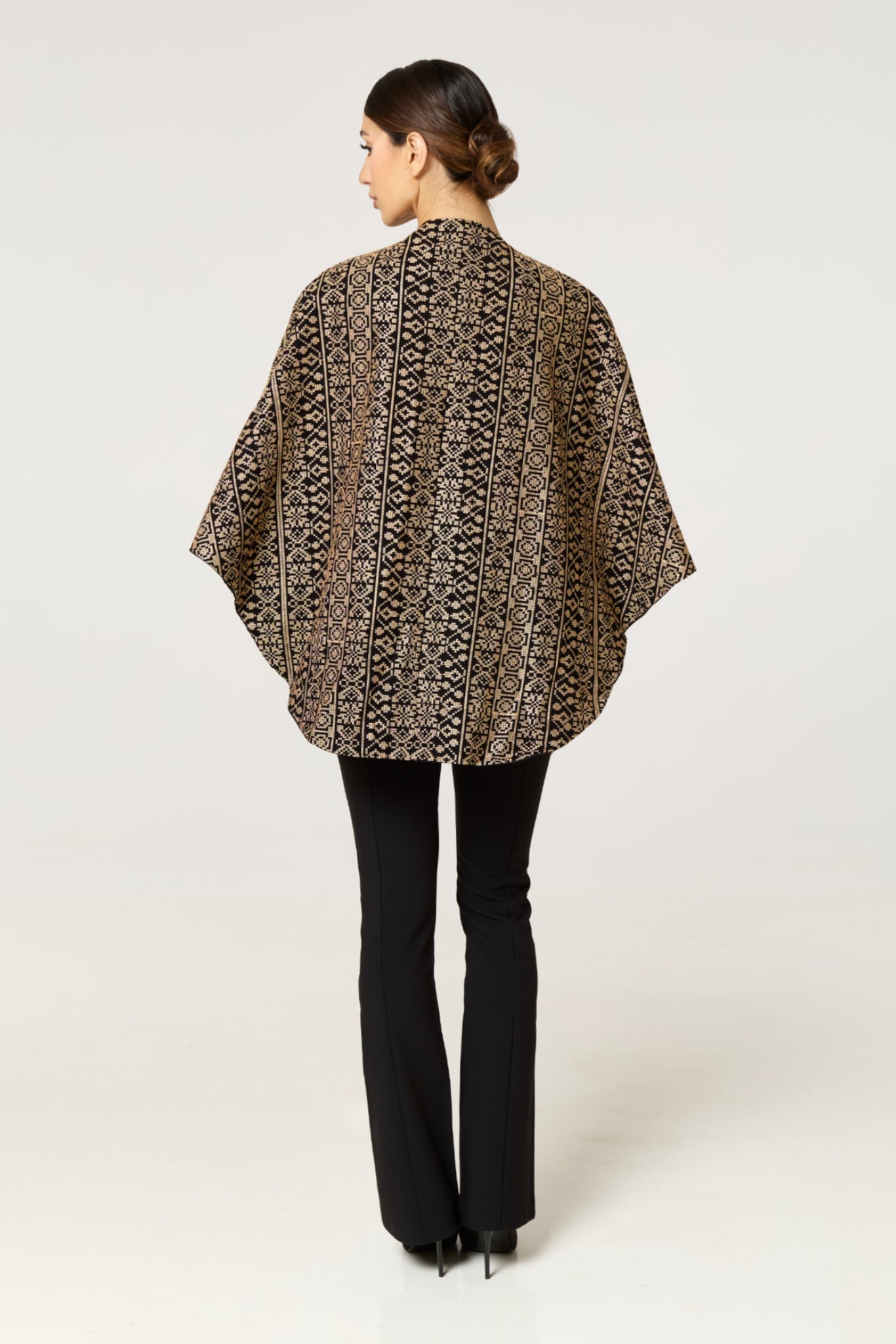 Black & Gold Tatreez Cape