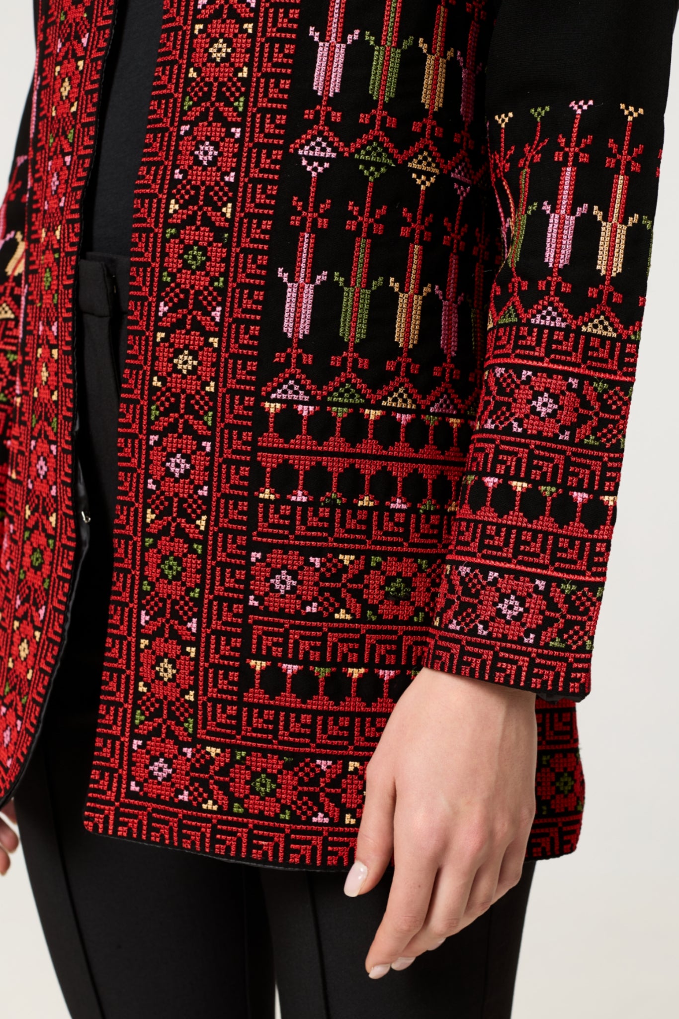 Black & Red Tatreez Jacket