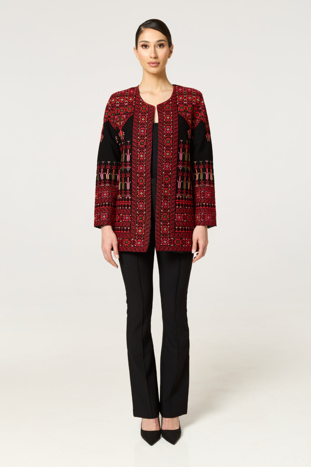 Black & Red Tatreez Jacket