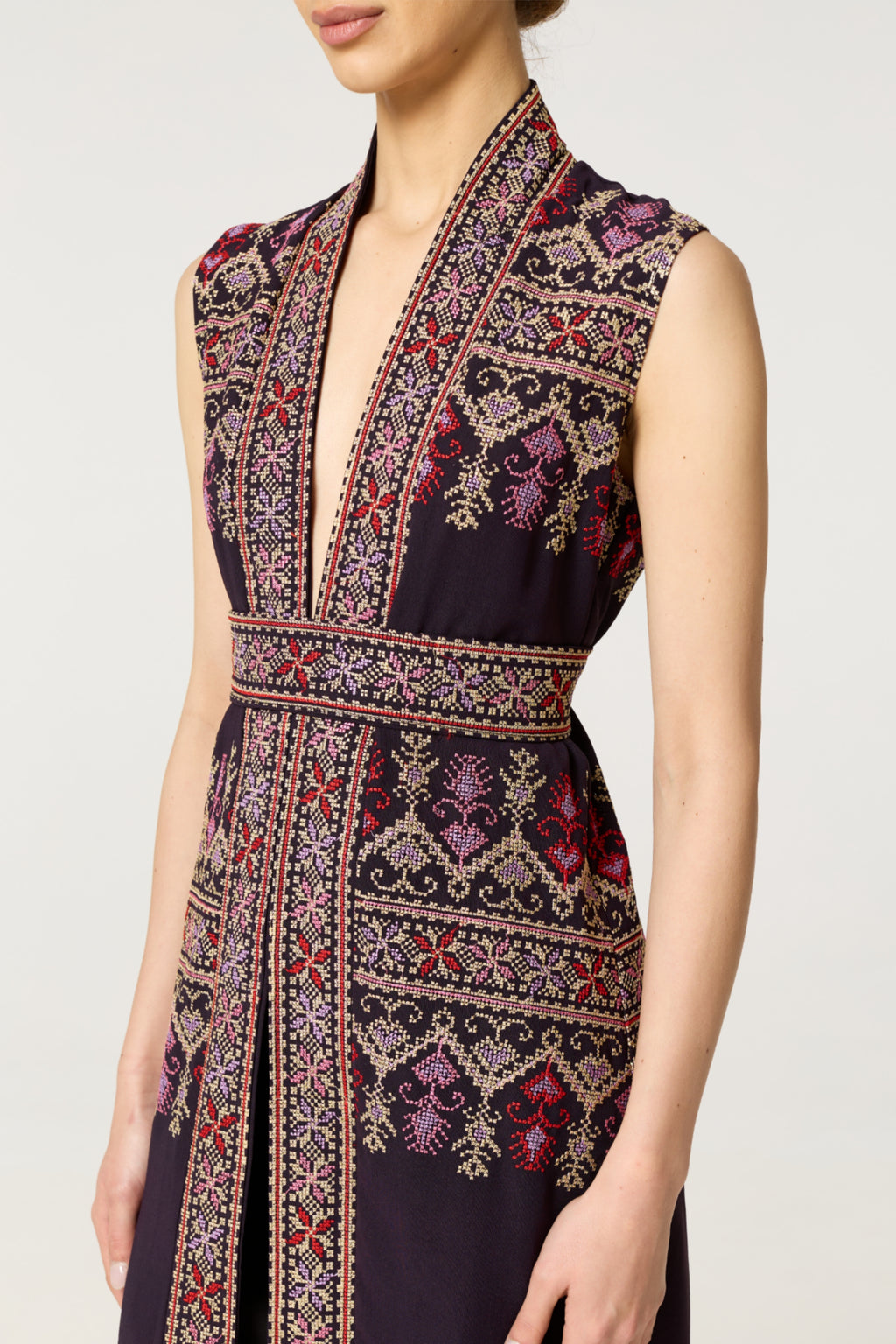 Purple Tatreez Kaftan