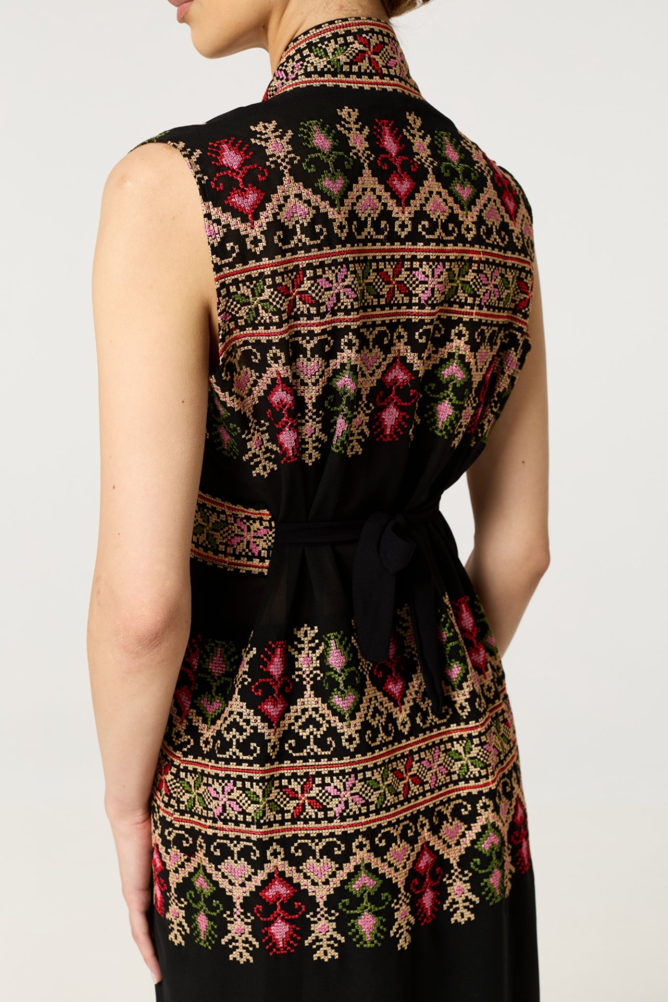 Black Tatreez Kaftan