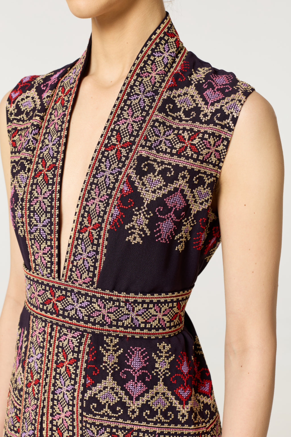 Purple Tatreez Kaftan